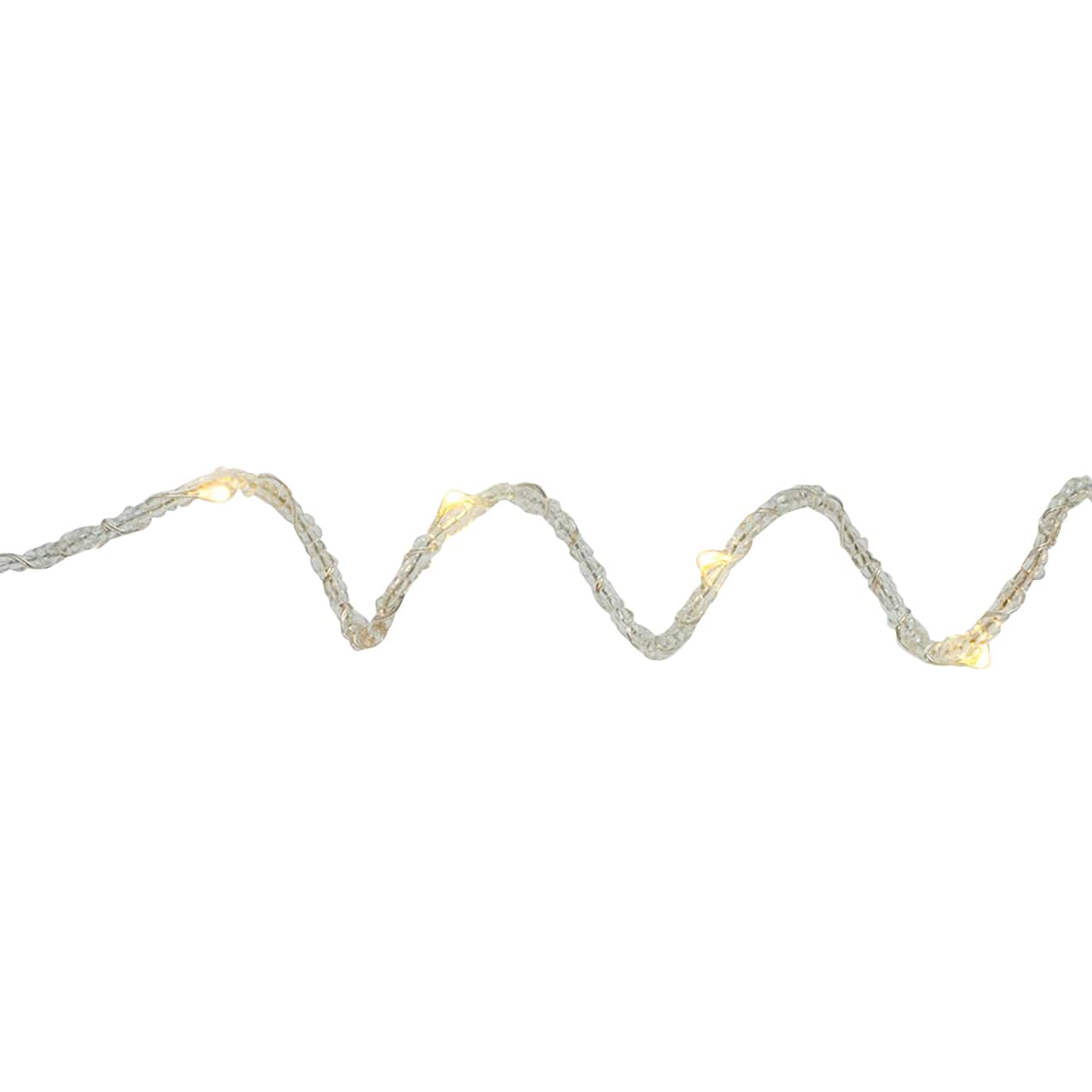 27ct. Warm White LED Clear Bead String Lights on Silver Wire by Ashland®